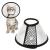 Depets Adjustable Recovery Pet Cone E-Collar for Cats Puppy Rabbit, Plastic Elizabeth Protective Collar Wound Healing Practical Neck Cover S: 5.9-7.6 IN