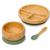 Bubba Bear Baby Weaning Set | Bamboo Plates Bowls & Spoons for Toddler Led Feeding | Suction Plate Bowl & Spoon Sets for Babies from 6 Months | Optional Matching Kids BLW Bib (Green)