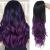 Tseses Long Ombre Purple Curly Wavy Wigs for Women Synthetic Hair Wigs Dark Roots Hair Cosplay Halloween Party Daily for Women Full Wig (Purple)