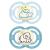 Mam Perfect Night Schnuller in the 2 Set bright in the dark tooth-friendly baby pacifier from sustainable & organic-renewable materials with pacifier box 6-16 months bear / elephant 6-16 / silicone / night (2-pack) Bear / elephant