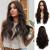 Esmee 24 inch Long Curly Hair Wigs for Women Dark Brown Natural Synthetic Hair Wig Middle Part