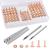 JUNESunShine 84Pcs  Copper Rivets and Burrs  9 and 12 Burrs Setter  Leather Rivets Fastener Install Setting Tool with 4mm Leather Hole Punch Cutter for Belts Wallets Collars Leather Working Supplies 1 Copper Rivet Set