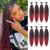 Leeven 16 Inch Pre Stretched Braiding Hair 8 Packs EZ Braiding Hair Extensions Burgundy Red EZ Braid Pre Stretched for Box Braids /1B900# 16 Inch (Pack of 8) 1B900
