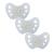 Dentistar Silikon Night Schnuller in a set of 3 - size 2 6-14 months - Nuckel lights in the dark - Luminous snull with dental level - Made in Germany - moon blue