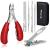 Softal professional footnail nail clipper super sharp nail tongs for thick & ingrown hard toenails.Stainless steel Pedicure Knipser toenail cutters.Nail file and soft handle nail scissors set 6-part set red+silver