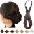 Silk-co women hair band 5 strands dark brown artificial hair braided headband elastic hair band for women and girls wedding vintage with hair tie hair part braids extensions 2.5cm wide dark brown