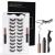 Magnetic Eyelashes Kit, Magnetic Lashes Natural Look, 3D Reusable Magnetic Eyelashes with Eyeliner, False Eyelashes with 2 Tubes of Eyeliner & Tweezers - Easy to Use