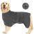 Amazefun dog bathrobe microfiber with Velcro fastener quickly drying bath towel very absorbent with adjustable straps suitable for large and medium-sized dogs gray XL
