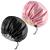 2 Pieces Adjustable Silk Bonnet 36cm Double Sided Satin Sleep Caps Night Sleep Hat for All Hair Lengths Women Curly Natural Hair Protection Head Cover(Black+Pink)