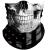 Obacle Bandana Face Mask Neck Gaiter Tube Mask Men Women for Sun Dust Protection Black White Skull Face Flag