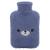 samply Hot Water Bottle with Cute Animal Cover 2L Hot Water Bag for Hot and Cold Compress Hand Feet Warmer Great Gift for Women or Children Dark Blue Bear