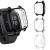 EZCO 3-Pack Screen Protector Case Compatible with Garmin Venu Sq / Venu Sq Music Full Coverage Soft TPU Case Protective Screen Cover Bumper Frame for Garmin Venu Sq GPS Smartwatch Black/Silver/Clear