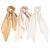 3PCS Hair Scarf Scruncheis for Women Knotted Bow Hair Ties Elastic Bands Satin Hair Ribbon Scrunchy Red Ponytail Holder for Women and Girls (Camel Apricot Ivory)