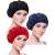 Blulu 3 Pieces Sleep Cap Satin Bonnet Night Head Cover Sleeping Soft Hair Turbans for Women and Girls (Black red navy)