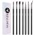 KINGMAS Fine Angled Eyeliner Brush  Premium 7 Pieces Gel Eye Liner Makeup Brushes  Angled Flat Definer Ultra Thin Bent Pencil Point Eyeliner Brushes for Women Girls Black (7 Pieces)