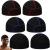 6 Pcs Durag Wave Cap for Men Stringless Durag Compressing Cap Silky Durags No Strings Durags Doo Rag for Men Boys Black