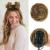 Sofeiyan 2PCS Mini Claw Clip in Hair Bun Messy Cat Ears Hair Bun Extension Synthetic Donut Wig Accessory Updo Space Bun Hair Pieces for Women Girls Brown & Blonde