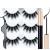 Magnetic Eyelashes with Eyeliner - Magnetic Eyeliner and Lashes Kit  5D Faux Mink Lashes Eyelashes Natural Look Reusable False Lashes (3 Pairs) mink 3 pairs