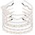 AMCAMI 6 PCS Pearl Headband White Headband Rhinestones Hairbands Sparkly Beaded Headband Hair Hoop Wedding Headband Pearl Hair Accessories for Women Girls diademas para mujer de moda