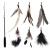 SONGWAY Cat Feather Stick Toy - 7 PCS Cat Feather Toys 1 Cat Teaser Wand with 6 Feather Refills with Bell Interactive Cat Toy Wand for Indoor Cat and Kitten Black