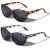V.W.E. 2 Pairs Women Outdoor Reading Sunglasses Oversized Full Lens Readers Leopard 1 Grey 1 Brown 1.25 x
