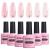 AIMEILI 8 in 1 Builder Base Sheer Color Gel Set Nude Pink No Need Slip Solution Builder Extension Soak Off UV LED Gel Polish Multicolour Of 6pcs X 10ml - Gift Kit 37 6-37 1.67 ml (Pack of 6)