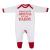 'Born To Love Arsenal Just Like Daddy' Baby Boy Girl Sleepsuit Designed and Printed in the UK Using 100% Fine Combed Cotton 0-3 Months White/Red Trim