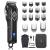 GLAKER Hair Clippers for Men - Cordless Professional Barber Clipper Hair Cutting Kit with 15 Guide Combs for Haircut Trimming & Grooming Black