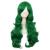 MapofBeauty 28 inch/70 cm Side Parting Bangs Charming Women Long Curly Full Hair Wavy Wig (Grass Green)