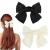 Bow Hair Clip 2Pcs Hair Bows for Women Big Bowknot Hairpin French Hair Clips with Ribbon Solid Color Hair Barrette Clips Soft Satin Silky Hair Bows for Women Girls(Black+White)