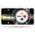 Rico Industries NFL Pittsburgh Steelers - Black Circle Metal License Plate Tag , 6 x 11.5-inches