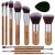 BS-MALL Makeup Brush Set 11Pcs Bamboo Synthetic Kabuki Brush Set Foundation Powder Blending Concealer Eye shadows Blush Cosmetics Brushes with Organizer Bag & Makeup Sponge