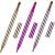 Dual End Lip Brush Concealer Brushes 3 Pieces Retractable Lipstick Eyeshadow Foundation Makeup Brush Tool Applicators Set (Gold, Purple, Bright Pink)
