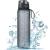 Fulter drinking bottle 1l Sport water bottle drinking bottle BPA free drinking bottle with non -slip rubber grip suitable for the bike outdoor school gym gray