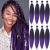 Leeven 8 Packs Purple Braiding Hair Extensions Pre Stretched for Box Braids 26'' Yaki Straight Braiding Hair Synthetic Kanekalon Fiber Hot Water Setting Crochet Braiding Hair Extension /26 Inch 1BPU# 26 Inch (Pack of 8) 1BPU