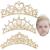 ANBALA Small Tiara Crown with Hair Comb 3 Pack Mini Tiara Crown Princess Crystal Shiny Hair Accessories for 2 3 4 5 6 7 8 9 Years Girls Hair Dectoration Styling Cute Hair Accessories (Gold)