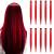 TOFAFA 22 inch Colored Hair Extensions straight Hairpiece Multi-colors Party Highlights Clip in Synthetic Hair Extensions (10 PCS Red) 10 PCS-Red