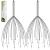 Phcomrich scalp massage devices 20 finger handheld head massage tools head scratches for deep relaxation hair stimulation and stress relief (2 pack silver)