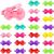 100 Pieces Girls Hair Barrettes Self Hinge Plastic Hair Clip Toddler Kids Baby 80s 90s Hair Pin Colorful Cute Hair Clip Cartoon Hair Accessories (Bow)