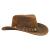 SideWinder Australian Cowboy Leather hat Unisex Adult for Men and Women Shapeable Outback Western Style Wide Brim X-Large Brown