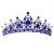 FORSEVEN Crystal Wedding Crown Queen Tiara Bride Crowns for Women Girls Rhinestone Decor Headband Hairband Princess Birthday Party Tiaras Bridal Hair Ornaments Wedding Supplies Accessories (Blue)