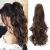 Long Short Claw Ponytail Hair Extension One Piece Cute Clip in on Ponytail Jaw/Claw Synthetic Straight Curly Hairpieces 18" Curly Black mix Light Auburn 18 Inch Black mix Light Auburn