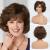 BESTUNG Dark Brown Short Honey Brown Curly Wavy Ladies Wig with Hair Bangs For Middle-Aged Women 100% Imported Premium Synthetic Fashion Brown Hair Wigs for Women (Dark Brown) 2 Count (Pack of 1) Dark Brown