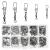 Realure 125 pieces of vertebrae fishing trout fishing for vertebral carabiner stainless steel fishing vertebrae with carabiner fish bait angel vertebrae for salt water vertebrae fishing accessories vertebrae 5 size 7# 10# 12# 14#