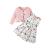 puseky Toddler Baby Girls Dress and Cardigan Set Baby Girl Floral Print Sleeveless Dress and Coat 2Pcs Outfits Set 12-18 Months Pink