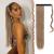 FESHFEN 24" Long Straight Wrap around Ponytail Extensions Synthetic Clip in Ponytail Hair Extensions Hairpiece for Women 130g Light Golden Brown & Pale Golden Blonde 24 Inch (Pack of 1) 12/24# Light Brown mix Natural Blonde-Wrap Around