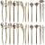 24 pieces Chinese women hair sticks auhota antique bronze decorative hair sticks chicken sticks antique retro vintage hairpin for hair diy accessories (12 styles) 24PCs