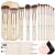 Brush set make -up heymkgo 18 piece of professional makeup brush set with 2 powder quacks & travel bag Premium Synthetic Foundation Powder Blush Blending Face Brush Lidscay Kit makeup brushes