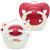 Nuk Signature Night Baby Casing |0 6 months |Calms 95 % of the babies |BPA-free silicone pacifier in heart shape |Lights up in the dark |With etui |Red heart |2 pieces of 0-6m light effect red