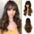 Esmee 24 inch Long Curly Hair Wigs for Women Brown Natural Synthetic Heat Resistant Wigs with Bangs
